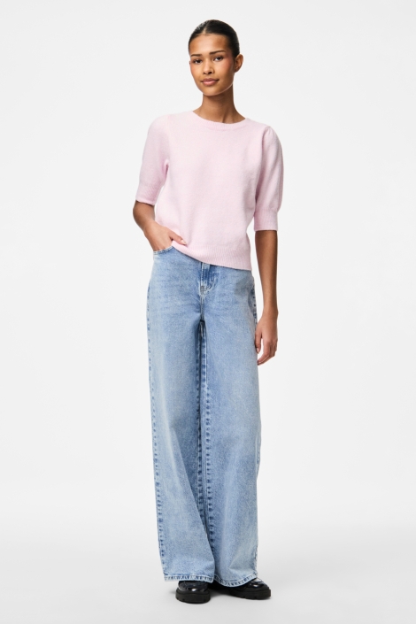 Pieces pcfunia ss o-neck bow knit top d2d